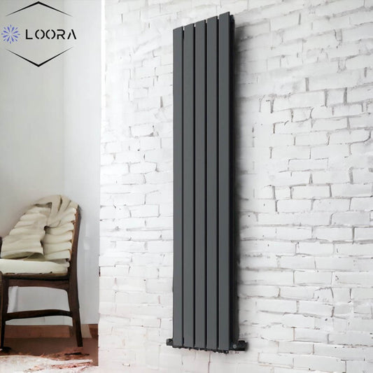 1600 x 350 mm Vertical Double Flat Tube Anthracite Radiator