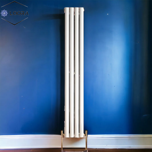1800 x 236 mm Vertical Double Oval Tube White Radiator